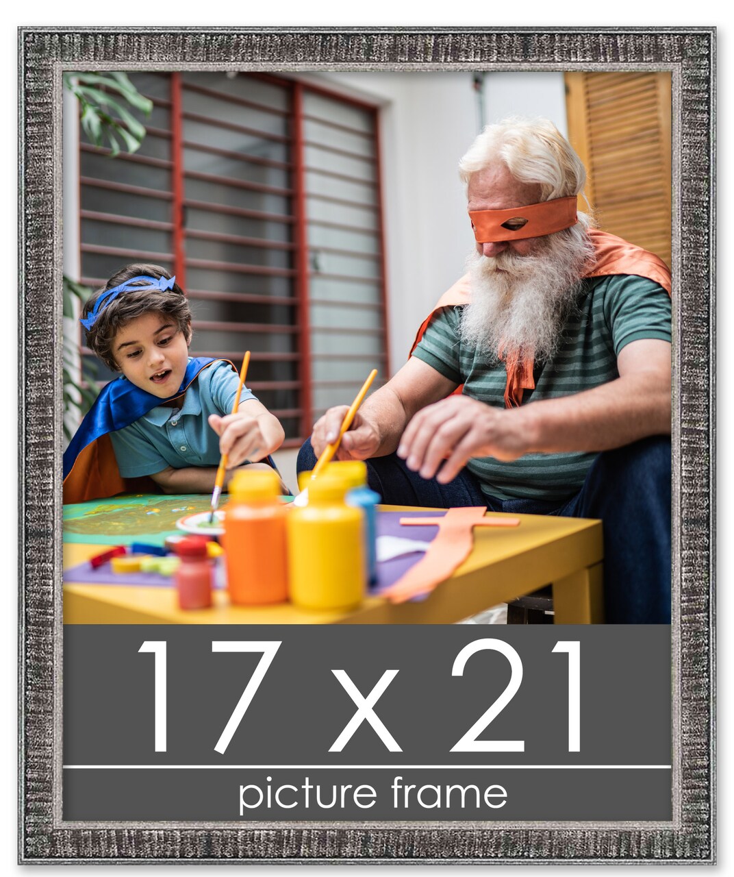 Textured Black Picture Frame - UV Acrylic, Foam Board Backing, Hanging Hardware